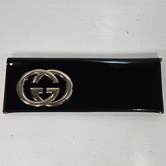 Gucci Tom Ford Black & Gold Patent Leather Clutch Bag - Picture 3 of 13